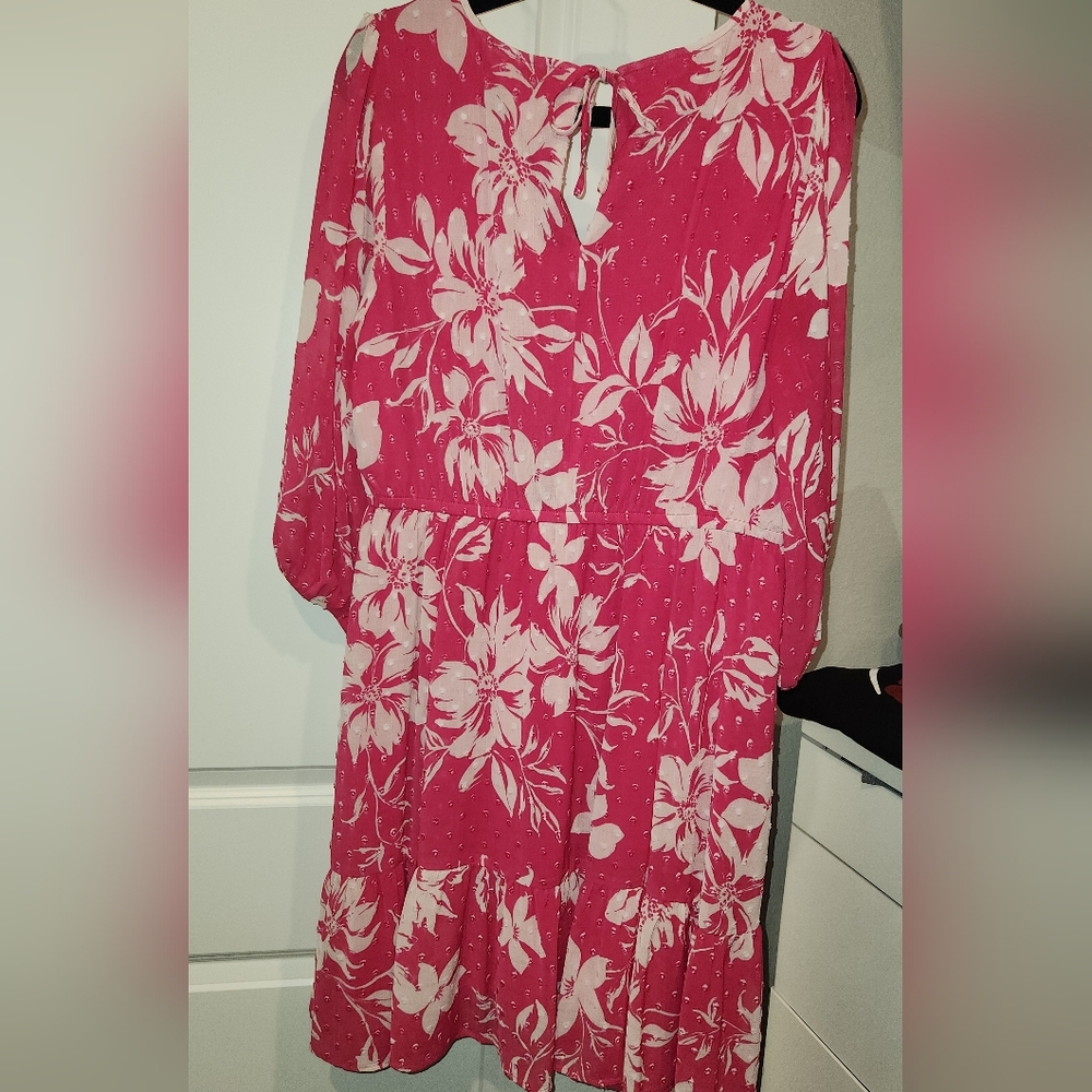 Floral Pink and White Dress